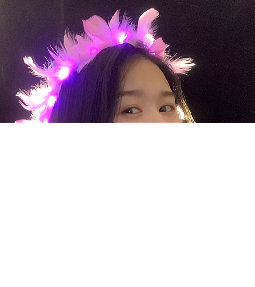 Led Işıklı RGB 3 Fonksiyonlu Otrişli Parti Tacı Pembe Renk ürün görseli 1