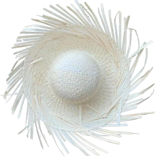 Tropikal Parti Beyaz Hasır Hawaii Şapkası