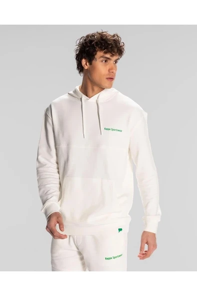 Kappa Authentic Theo Erkek Beyaz Regular Fit Hoodie - 3