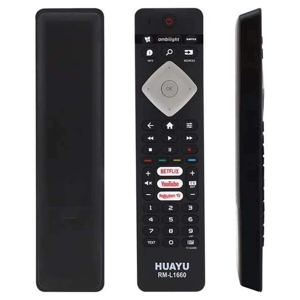 Huayu Philips RM-L1660 RC4498 RC4501 YKF291-003 Netflix-Youtube-Rakuten Tv Tuşlu Lcd Led Tv Kumanda (Ses Komutsuz) - 1