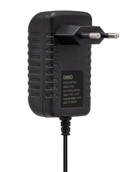 WEKO 14.4V Dc 1A Li-On Şarjlı Matkap ve Şarjlı Süpürge Şarj Aleti (5.5x2.5 Jaklı +Krokodilli 14.4 Volt 1 Amper 1000 mA) - Resim 4