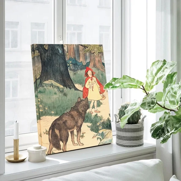 Kırmızı Başlıklı Kız Kanvas Tablo - Resim 3