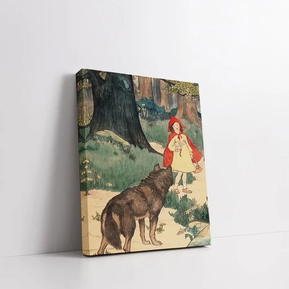 Kırmızı Başlıklı Kız Kanvas Tablo - Resim 2