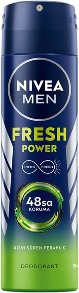 NIVEA MEN Erkek Sprey Deodorant Fresh Power 150 ml, 48 Saat Deodorant Koruması, Uzun Süren Ferahlık ürün görseli