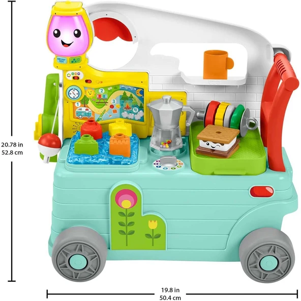 Fisher Price Eğlen ve Öğren 3 ü 1 Arada Karavan Yürüme Yardımcısı Çift Dilli Eğitici Aktivite Oyuncağı TÜRKÇE-ENGLISH - 6