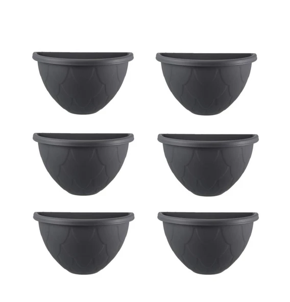 Omnipazar SO-DD03 Dekoratif Damla Duvar Saksı 3.4 Litre Antrasit 6 Adet ürün görseli