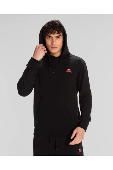 Kappa Authentic Space Jump Hoodie Erkek Siyah Regular Fit Hoodie - 5