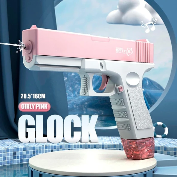 Elektrikli Otomatik Atış Yapan Çift Sarjörlü GLOCK Su Tabancası