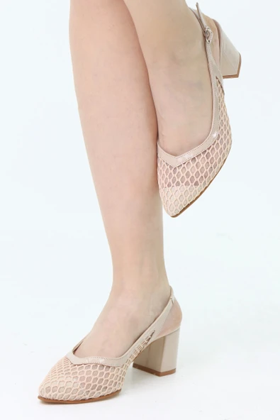 ASSORTIE FİLELİ ARKASI AÇIK TOKALI TOPUKLU AYAKKABI - Resim 3