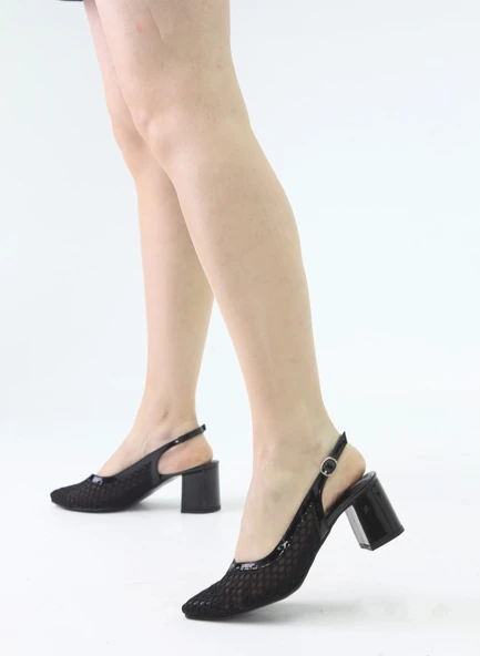 ASSORTIE FİLELİ ARKASI AÇIK TOKALI TOPUKLU AYAKKABI