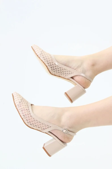 ASSORTIE FİLELİ ARKASI AÇIK TOKALI TOPUKLU AYAKKABI - Resim 2