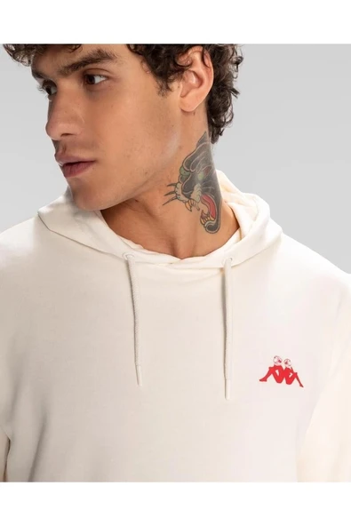 Kappa Authentıc Space Jump Erkek Beyaz Sweatshirt - Resim 4