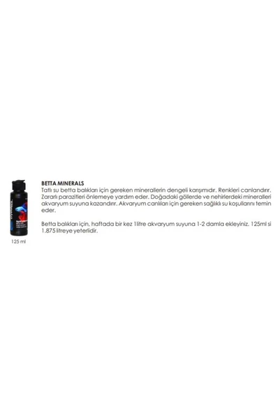 CrystalPro Betta Minerals 125 ml Beta İçin Mineral Su Düzenleyici Skt:09/2028 - Resim 2