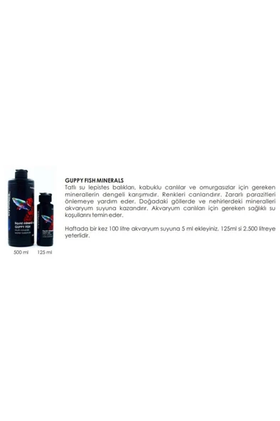 CrystalPro Guppy Minerals 125 ml Lepistesler İçin  Su Düzenleyici Skt:09/2028 - Resim 2