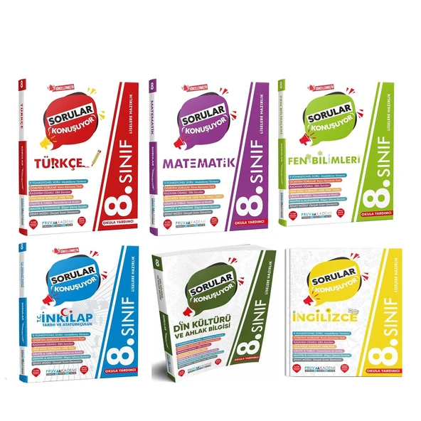 Pruva Akademi 8.Sınıf Sorular Konuşuyor Soru Bankası Seti 6 Kitap ürün görseli