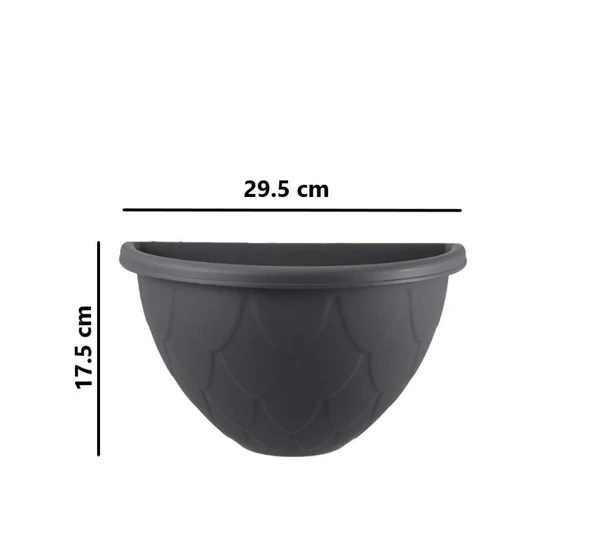 Omnipazar SO-DD02 Dekoratif Damla Duvar Saksı 2.4 Litre Antrasit 6 Adet - Resim 2