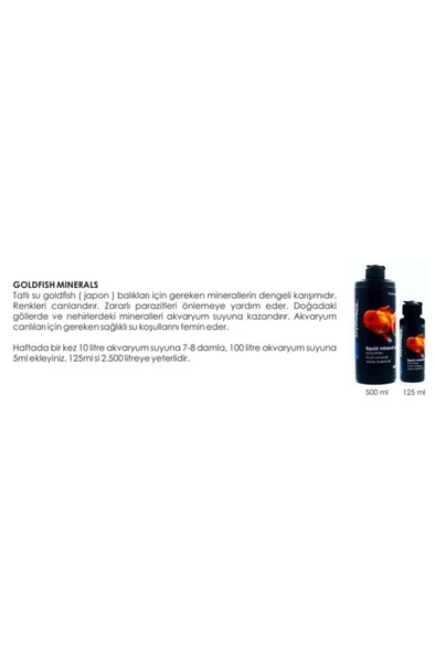 CrystalPro GoldFish Minerals 125 ml  Japonlar İçin Mineral Su Düzenleyici skt : 09/2028 - Resim 2