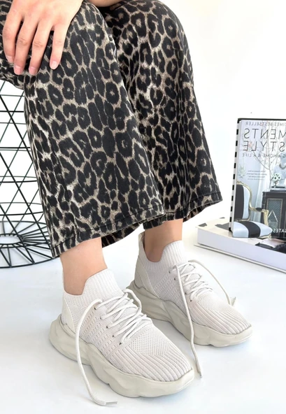 Henta Bej Triko Bağcıklı Spor Ayakkabı - Resim 2