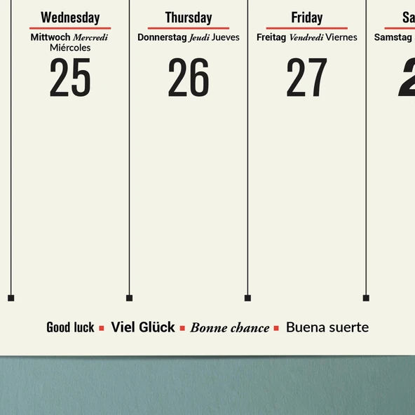 2026 Çok Dilli Takvim, Dil Öğrenme Aylık Planlayıcı Takvimi, İngilizce, Almanca, Fransızca, İspanyolca Takvim, Eğitici T - Resim 6