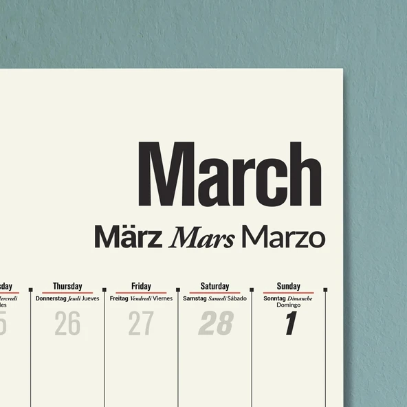 2026 Çok Dilli Takvim, Dil Öğrenme Aylık Planlayıcı Takvimi, İngilizce, Almanca, Fransızca, İspanyolca Takvim, Eğitici T - Resim 4