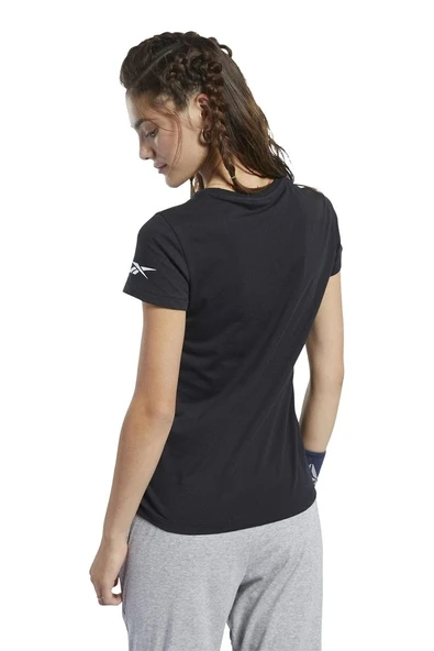 Reebok Logo Tee Kadın Siyah Koşu Tişörtü FQ6641 - 2