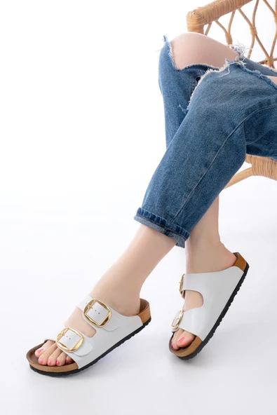 P-101 Beyaz Günlük Kadın Terlik - 2