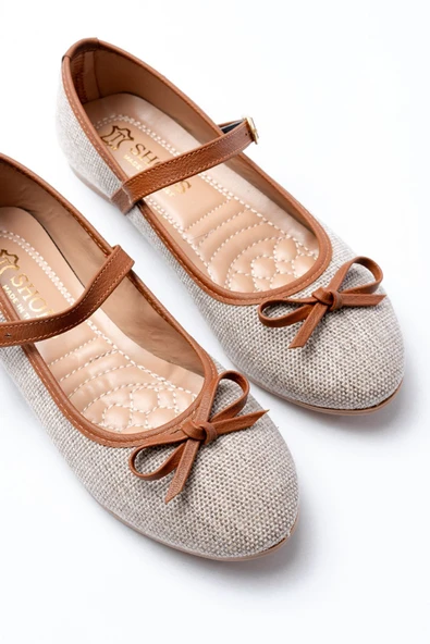 6321 Siyah Keten Günlük Baret Tokalı Babet - 6