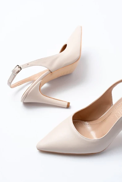 ST-1153 Siyah Rugan Günlük Arkası Açık 9 cm Topuklu Kadın Ayakkabı - 10