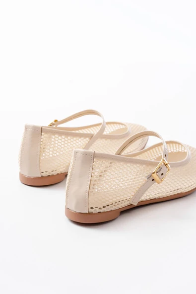 6325 Siyah Fileli Baret Toka Detaylı Günlük Kadın Babet - 10