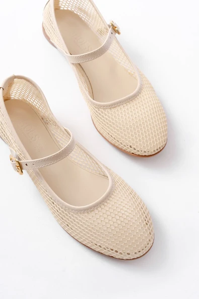 6325 Siyah Fileli Baret Toka Detaylı Günlük Kadın Babet - 9