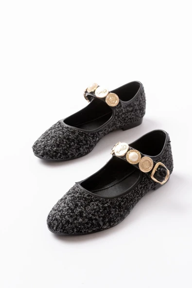 Siyah Havlu Desenli Baret Tokalı Günlük Ayakkabı - 5