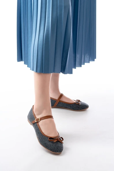 6321 Siyah Keten Günlük Baret Tokalı Babet - 8