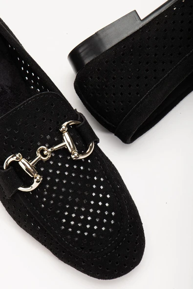 401 Taba Süet Delikli Günlük Kadın Babet - 7