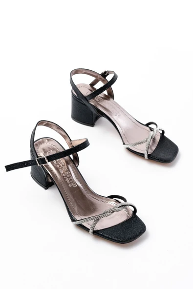 K-888 Kadın Platin İnce Sarmal Bantlı Topuklu Ayakkabı - 6