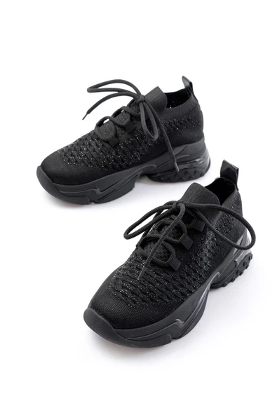 Sp-2024 Bej Günlük Bağcıklı Fileli Taş Aksesuarlı Kadın Spor Ayakkabı - 11