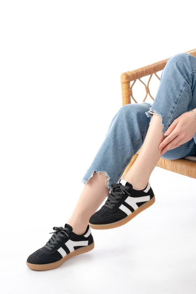 M-1004 Bej Süet Bağcıklı Termo Taban Günlük Kadın Spor - 4