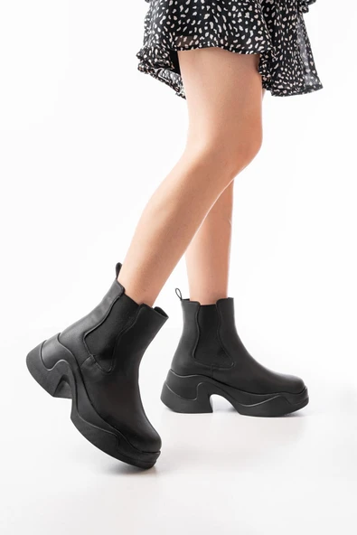 FZ-2400 Bej Yüksek Tabanlı Lastikli Günlük Kadın Bot - 11