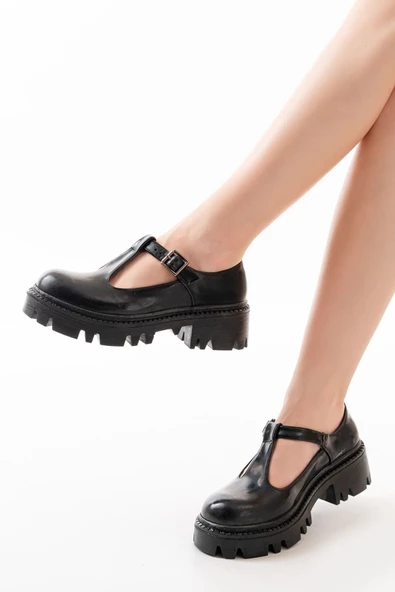 868-757 Siyah Günlük Yüksek Tabanlı Loafer Ayakkabı - 7
