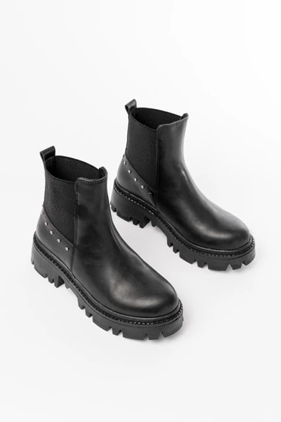 868-2005 Siyah Zümrüt Lastikli Günlük Kadın Bot - 9