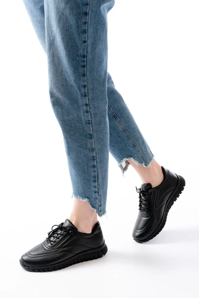 K-504 Beyaz Bağcıklı Desenli Günlük Spor Ayakkabı - 9