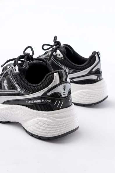 F-329 Siyah Günlük Bağcıklı Beyaz Tabanlı Yazlık Spor Ayakkabı - 3