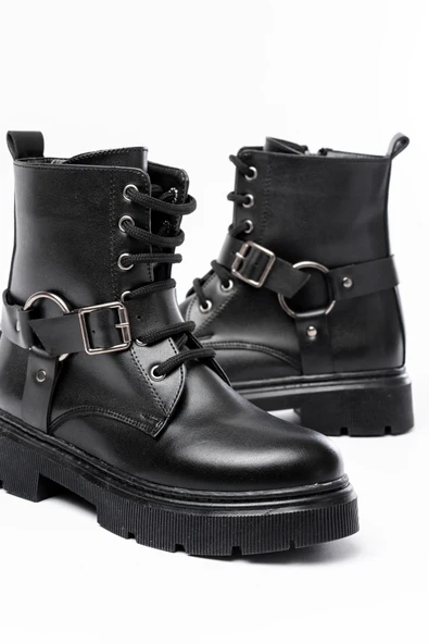 508-3038 Bej Toka Aksesuarlı Fermuarlı Günlük Kadın Bot - 8