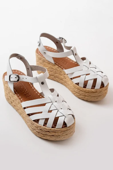 684-02 Siyah Ortopedik Hakiki Deri Dolgu Kadın Sandalet - 11