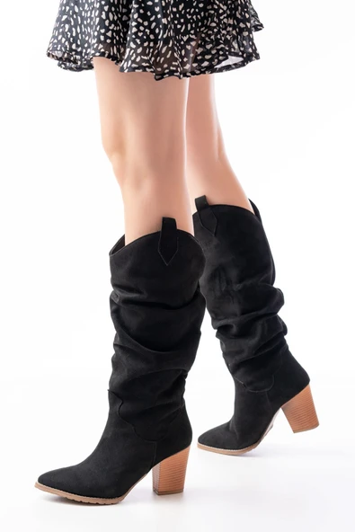 LS-1884 Siyah Günlük Kadın Çizme - 7