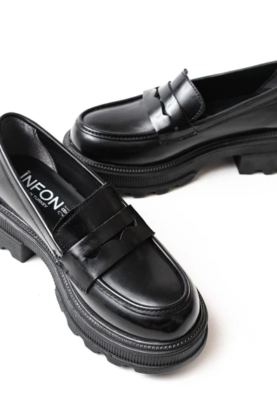 746-759 Leopar Günlük Yüksek Tabanlı Loafer Ayakkabı - 5