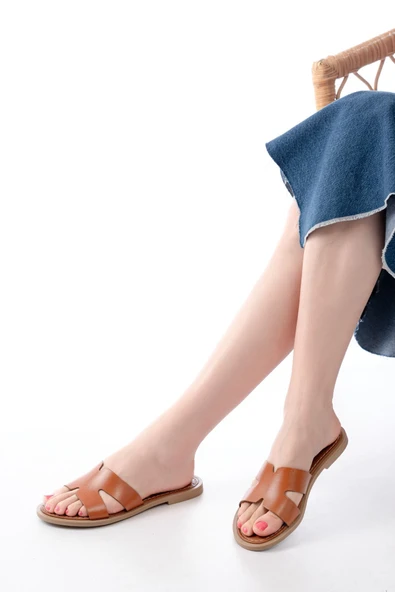 169-6100 Siyah Ortopedik Hakiki Deri Kadın Terlik - 2