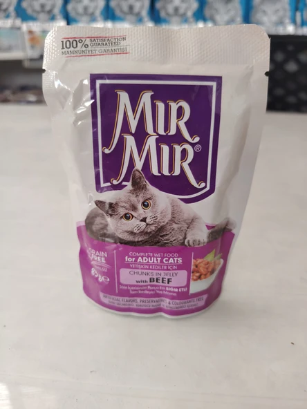 MIR MIR JÖLE İÇERİSİNDE PARÇA ETLİ SIĞIR ETLİ 85GR GR YAŞ MAMA (24 ADET) ürün görseli