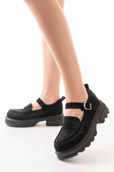 745-771 Siyah Rugan Günlük Yüksek Tabanlı Loafer Ayakkabı - 12