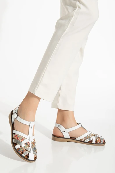 205-02 K. Kahve Ortopedik Hakiki Deri Kadın Sandalet - 7