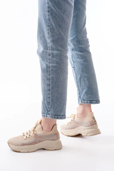 3001 Siyah Bağcıklı Fileli Günlük Spor Ayakkabı - 6